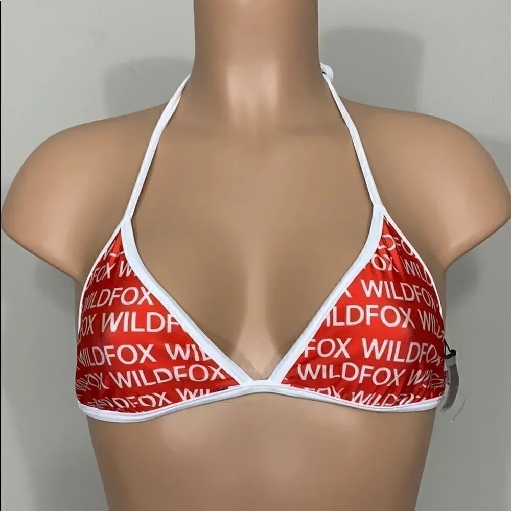 WILDFOX reversible logo triangle bikini top. NWT